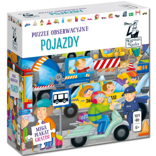Kapitan Nauka. Puzzle obserwacyjne Pojazdy 6+ Kapitan Nauka. Puzzle obserwacyjne Pojazdy 6+