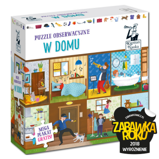 Kapitan Nauka. Puzzle obserwacyjne. W domu 4+ (54 elementy + plakat XXL) Kapitan Nauka. Puzzle obserwacyjne. W domu 4+ (54 elementy + plakat XXL)