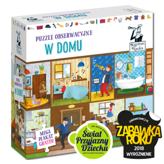 Kapitan Nauka. Puzzle obserwacyjne. W domu 4+ (54 elementy + plakat XXL) Kapitan Nauka. Puzzle obserwacyjne. W domu 4+ (54 elementy + plakat XXL)