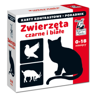 Karty kontrastowe. Zwierzęta czarne i białe