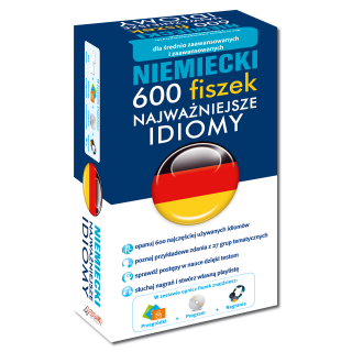 NIEMIECKI 600 fiszek NAJWAŻNIEJSZE IDIOMY +CD (600 fiszek + CD-ROM z programem Fiszki mp3 i nagraniami MP3 + Kolorowe przegródki) NIEMIECKI 600 fiszek NAJWAŻNIEJSZE IDIOMY +CD (600 fiszek + CD-ROM z programem Fiszki mp3 i nagraniami MP3 + Kolorowe przegródki)