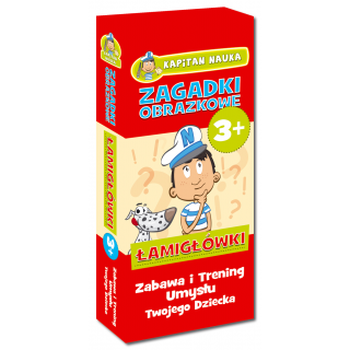 Kapitan Nauka Zagadki obrazkowe Łamigłówki 3+ (od 3 lat) (56 kolorowych kart) Kapitan Nauka Zagadki obrazkowe Łamigłówki 3+ (od 3 lat) (56 kolorowych kart)