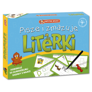 Kapitan Nauka Pakiet Piszę i zmazuję Literki (54 ścieralne karty + dodatkowe duże karty + mazak) Kapitan Nauka Pakiet Piszę i zmazuję Literki (54 ścieralne karty + dodatkowe duże karty + mazak)