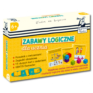 Kapitan Nauka. Zabawy logiczne dla ucznia 6+ (poradnik dla opiekunów + zagadki obrazkowe + karty z ćwiczeniami + flamaster) Kapitan Nauka. Zabawy logiczne dla ucznia 6+ (poradnik dla opiekunów + zagadki obrazkowe + karty z ćwiczeniami + flamaster)